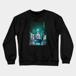 Car Tokyo City Neon Synthwave Crewneck Sweatshirt